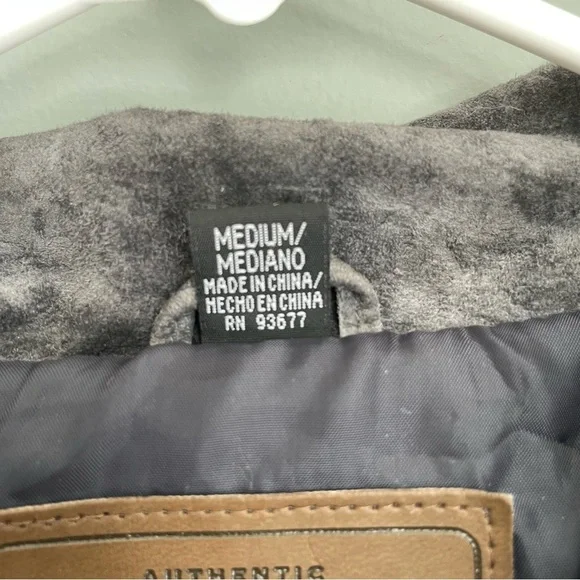 Vintage St John's Bay 100% Leather Gray Leather Jacket Unisex Size M - Picture 7 of 9